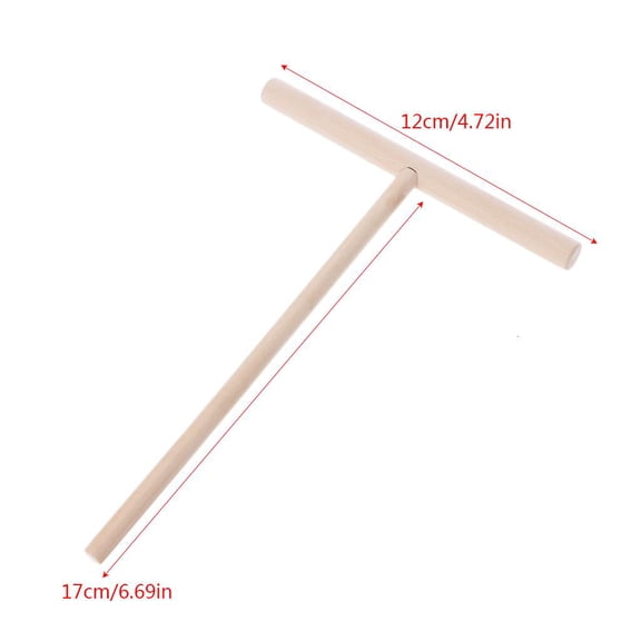 Ywmsfl 1PC for T Shape Wooden Pancake Batter Spreader Stick Rolling Pin Kitchen Tool