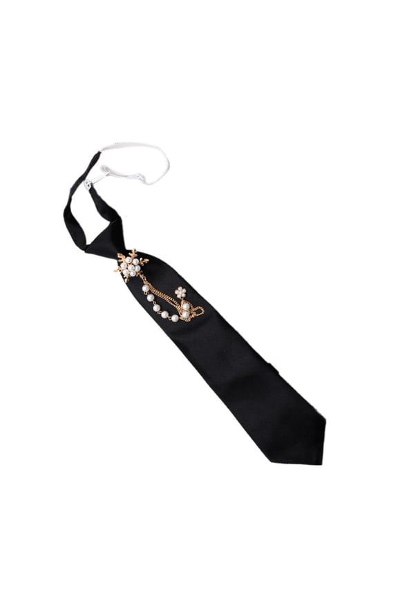 1pc/3PCS Pearl Neckties Clip Closure Neck Tie for Uniform Necktie Suits Simple Lazy Person Elegant Tie