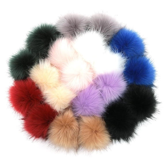 Ywmsfl 20 Pcs/Pack Soft Faux Pompoms Balls Artificial Balls with Detachable Button Multicolor 10cm