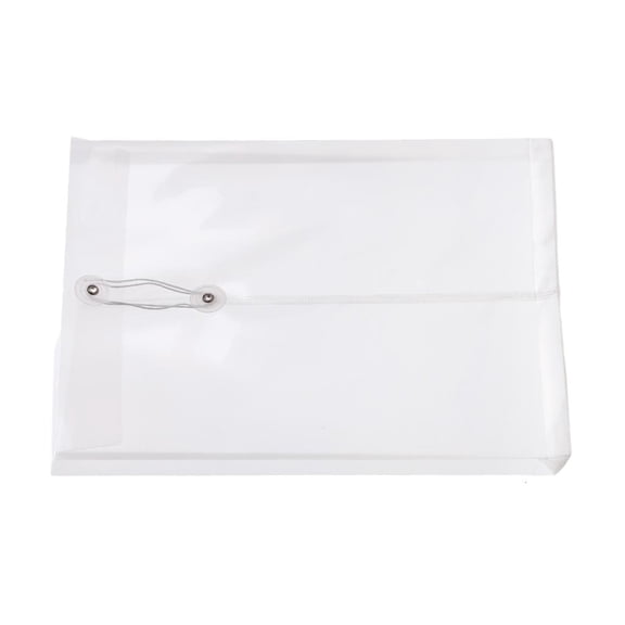 Ywmsfl 20 Pieces Transparent File Bags with String Closure Letter Size File Wallet Waterproof File Envelopes Documents Bag