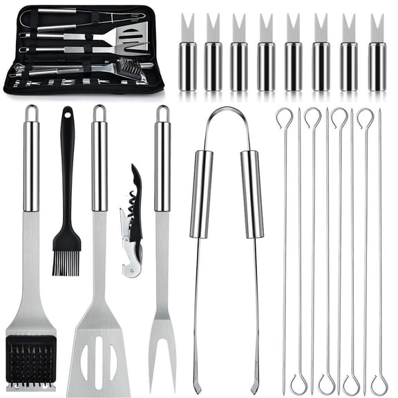 Ywmsfl 22 Pack Grill Set BBQ Tools Grilling Tools Sets Stainless Steel Grill Accessories for Camping Backyard and Barbecue