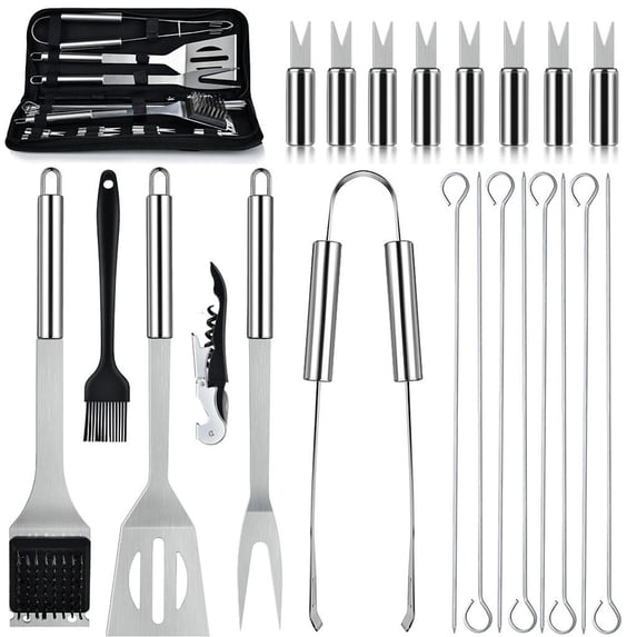 Ywmsfl 22 Pack Grill Set BBQ Tools Grilling Tools Sets Stainless Steel Grill Accessories for Camping Backyard and Barbecue