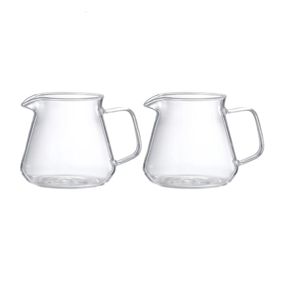 Ywmsfl 2PCS Glass Coffee Tea Server Pots Hand Pour Coffee Server With Comfortable Grip Design with 300ml/500ml Capacity Option