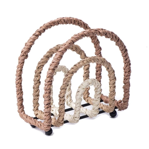 Ywmsfl 2Pcs Hand Woven Bookend Book Holder Magazine Storage Rack Metal Bookends for Books Magazines Newspapers Letters Document