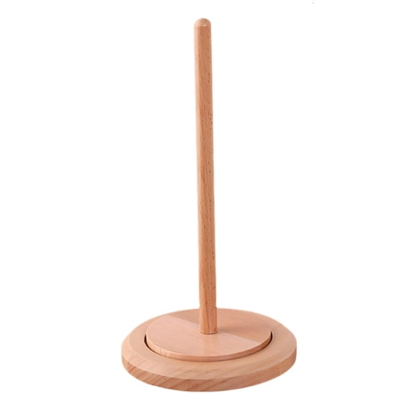 Ywmsfl 360 Degree Rotating Wooden Yarn Holder Thread Spool Organiser Stand Desktop Yarn Dispenser for Knitting Weaving Craft