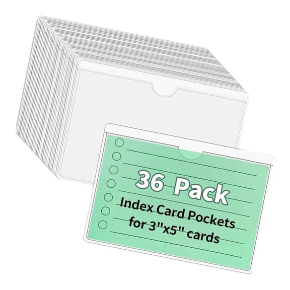 Ywmsfl 36Pieces Clear Adhesive Label Pouches Waterproof PVC Materials Insert Pockets Suitable for Travel Luggage Marking Use