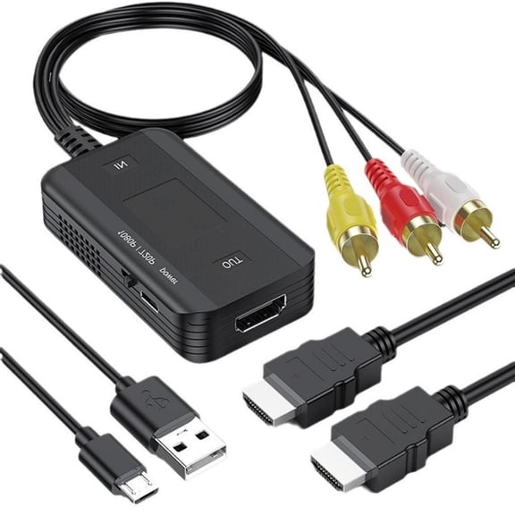 Ywmsfl 3RCA Female/Male AV to HDTV Converter Composite to HDTV Adapter Support 1080P Video Transmission for Gaming Console