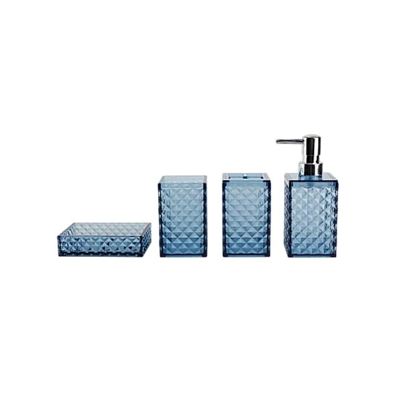 Ywmsfl 4-Piece Modern Bathroom Organizers with Geometric Grids, Shatter-Resistant Storage for Sink, Shower & Bathtub Areas