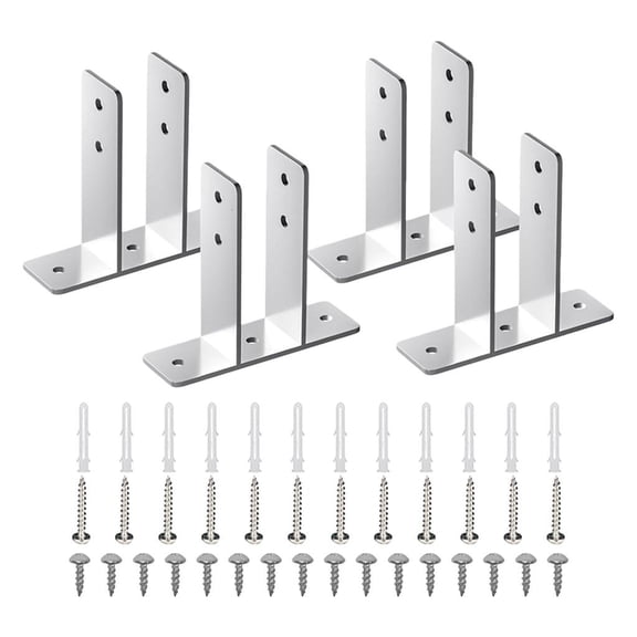 Ywmsfl 4Pcs Bathroom Partition Support Metal Brackets for Commercial Installation