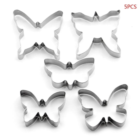 Ywmsfl 5 Pcs Easter for Butterfly Cookie Cutter Different Shapes Stainless Steel Biscuit Baking Kitchenware