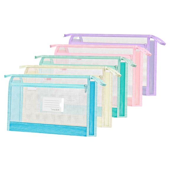 Ywmsfl 5 Transparent Zippered File Holders featherweight Network substance School Office Storage Bags