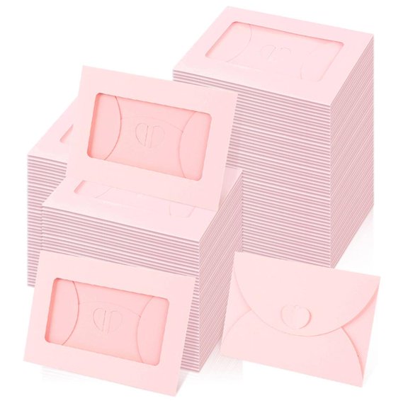 Ywmsfl 50Pcs Cow Papers Envelopes Set Cardboard Envelope Pocket with Clasps Closure Design for Mail Postcard Bill Invitation