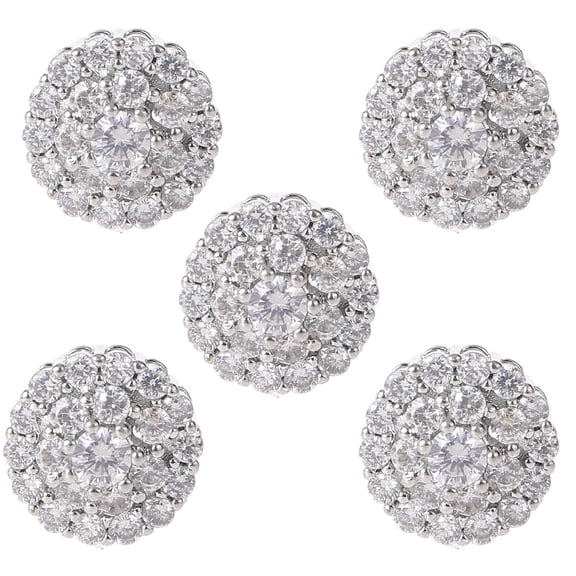 Ywmsfl 5Pcs 12mm Crystal for Rhinestone Flower Round Buttons with Loop Luxurious Metal Embellishments for Accessory