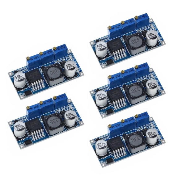 Ywmsfl 5Pcs Adjustable DC7-35V Power Supply Module LM2596 With 90% Efficiency For DIY Circuits And Stable LED Light