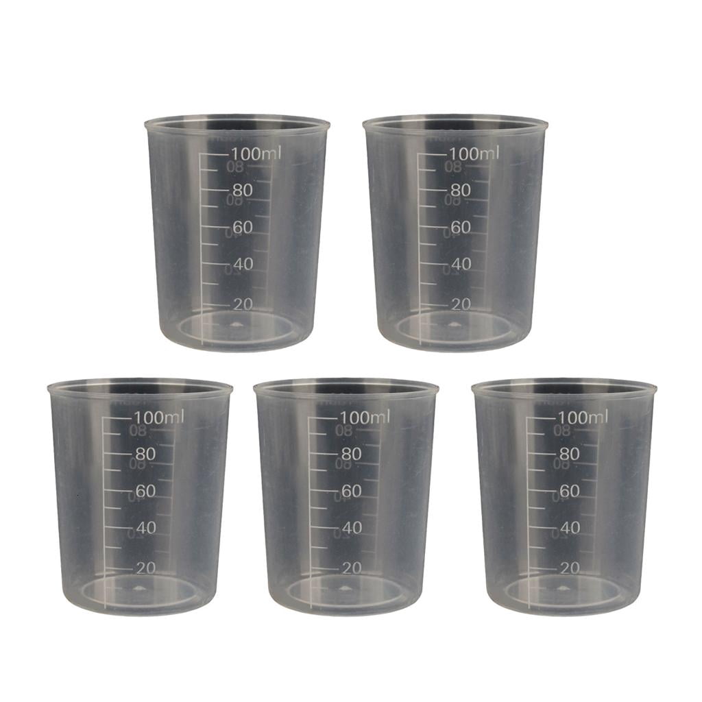 Ywmsfl 5Pcs Clear Liquid Measuring Mixing Cup Liquid Container Beakers ...