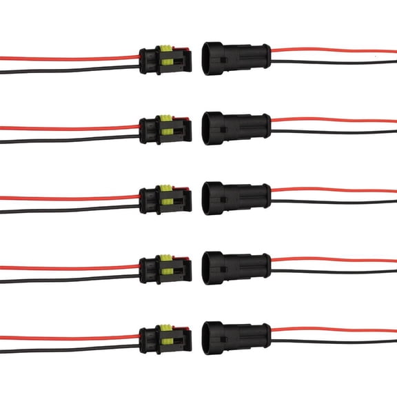 Ywmsfl 5Pcs Quick Connecting Replacement Automotive Connector Male Female Electrical Connector Plugs with Wire Easy to Use