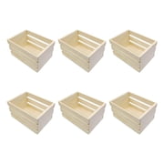 Ywmsfl 6/12Pcs Natural Pine Wood Miniature Storage Basket Rural Wooden Organizers Box Nesting Crates For Living Room Bedroom