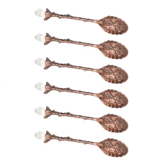 Ywmsfl 6 Divisions Elaborate Fashion Metal Dessert Spoons Not Corrosive Simple Utensils for Candy Preserve Dear Spoon