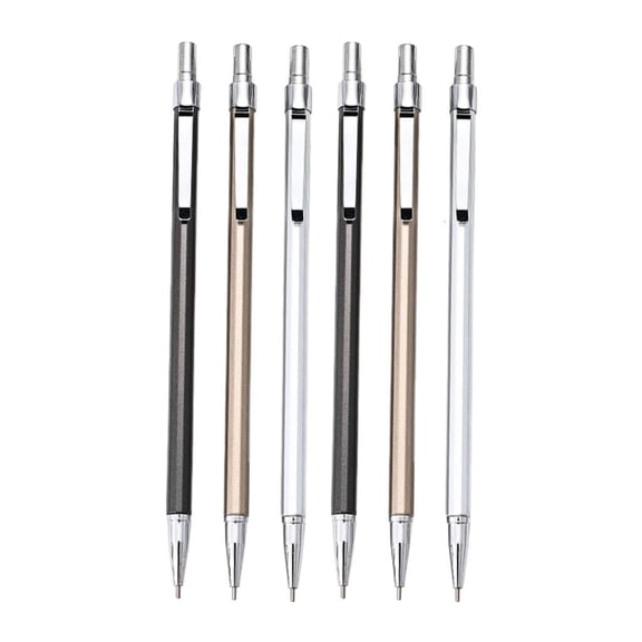 Ywmsfl 6Pcs 0.5 Mechanical Pencil Metal Automatic Pencil Carpenter Drafting Pencil
