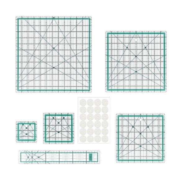 Ywmsfl 6Pcs Professional Sewing Ruler Set Clear Acrylic Quilting Ruler Patchwork Stencils Measuring Tool for Fabric Cutting