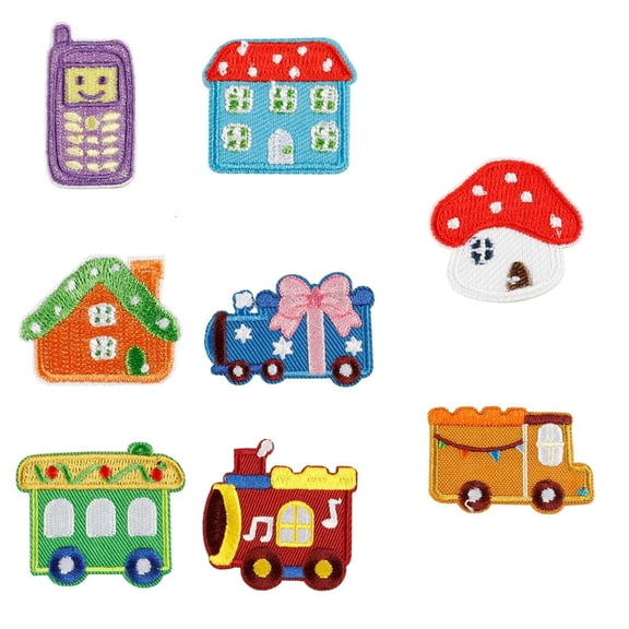 Ywmsfl 8 Pcs Iron On Patches Lovely Toy Car Embroidered Patches Cartoon Truck Sewing Patches Applique Patches Sew On Patches