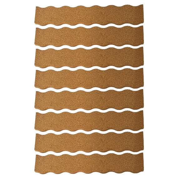Ywmsfl 8Pcs Long Cork Board Strips for Wall Decorations, Long Self Adhesive Corkboards for Home Kitchen Offie School