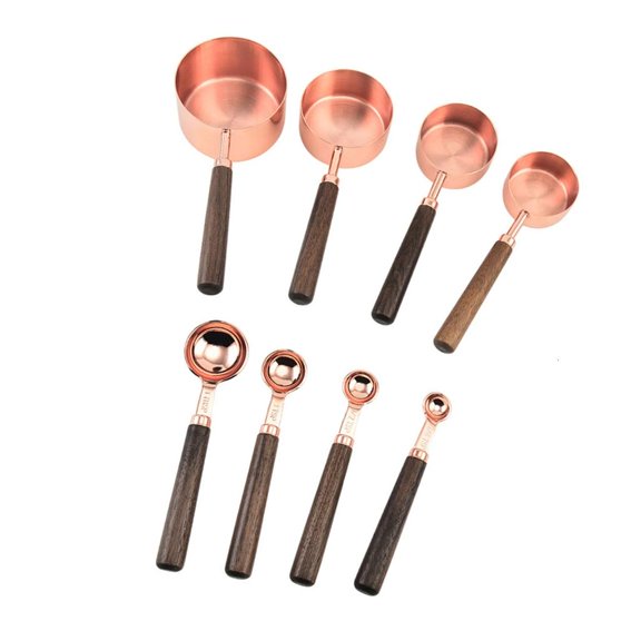Ywmsfl 8Pcs Stainless Steels Measuring Coffee Scoops Small Cup Tablespoon Measuring Spoons Kitchen Tool Easy to