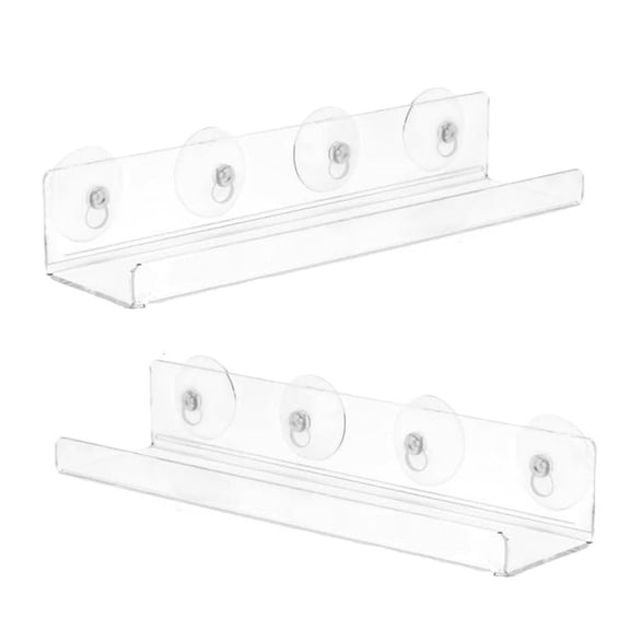 Ywmsfl 2 Pieces Acrylic Window Sill Plant Holder Suction Cup Shelf for Indoor Herbed Gardens and Succulents Arrangements