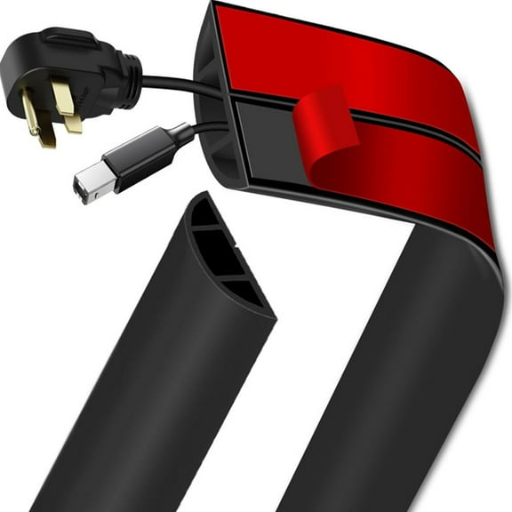 Ywmsfl Adhesive Floor Cable Covers Floor Cable Management Power Cord Protector Cord Hider Cuttable Wire Cover Easy to Use