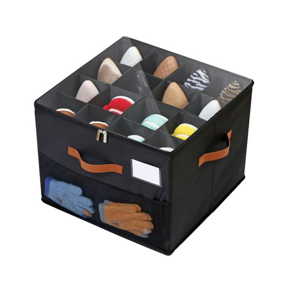 Ywmsfl Adjustable Shoe Storage Container for Closet Store 8 16Pairs with Clear Lid and Strong Handles Home Organization