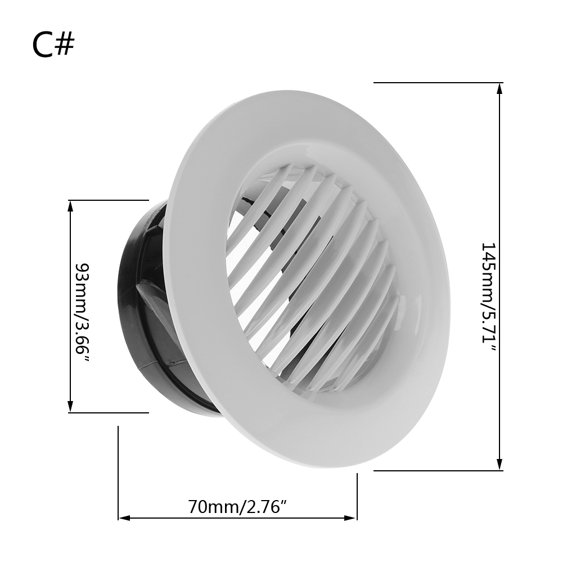 Ywmsfl Air Vent Extract for Valve Grille Round Diffuser Ducting Ventilation Cover 100mm