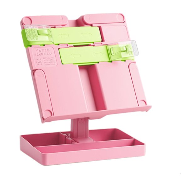 Ywmsfl Angles Adjustable Textbook Stand Desktop ABS Reading Stand with Page Clip Telescoping Arm For Textbooks Recipes Tablets