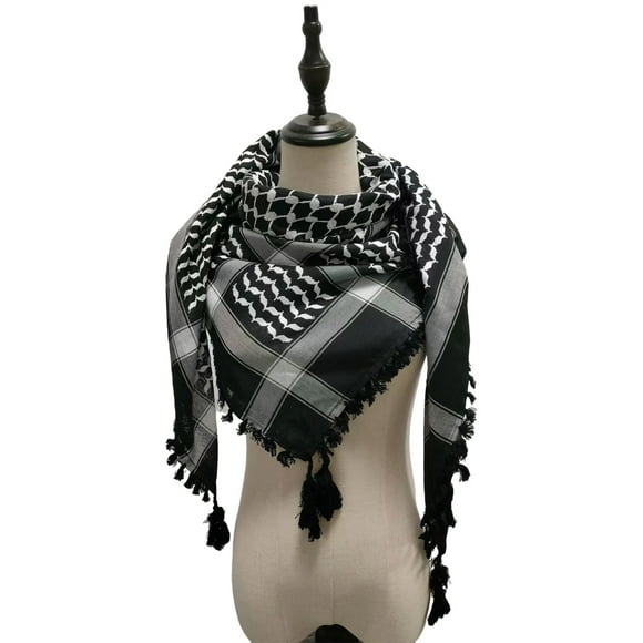 Arabian Shemagh Scarf for Adult Unisex Desert Headscarf Dustproof Traditional Headwrap Arabian Shawl for Cultural Event
