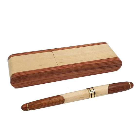 Ywmsfl Business Ink Pen Signature Pen Men Gift Wood Ballpoint Pen Sets with Storage Box
