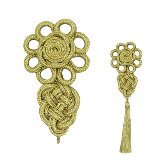 Ywmsfl Chinese Knots Tassels Buckle Sewing on Buttons 1Pair Knot Tassels for Traditional Cheongsam Scarf Cardigan Costume Decor