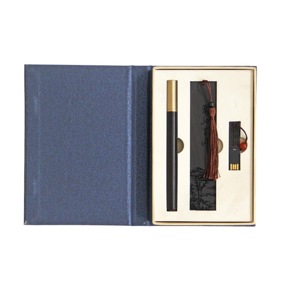 Ywmsfl Classic Wood Signature Pen Set Vintage Business Signature Pen Kit for w/ Wood Bookmark U Disk Calligraphy Writing Pen