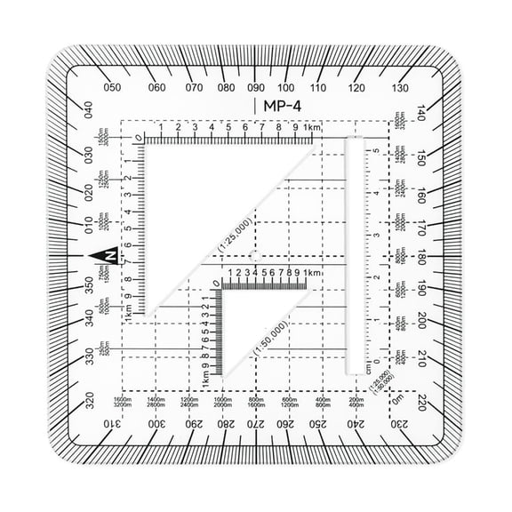 Ywmsfl Clear Metric Grid Protractor Measuring Tool 10x10cm Double Measurement for Engineers Architects Geographic Training