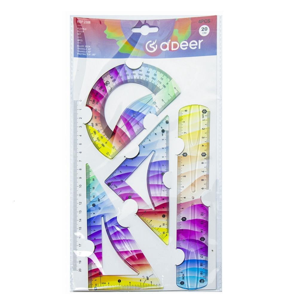Rigid Ruler Set Ywmsfl Colorful Multi Purpose Measuring Scale For Students Artists ...