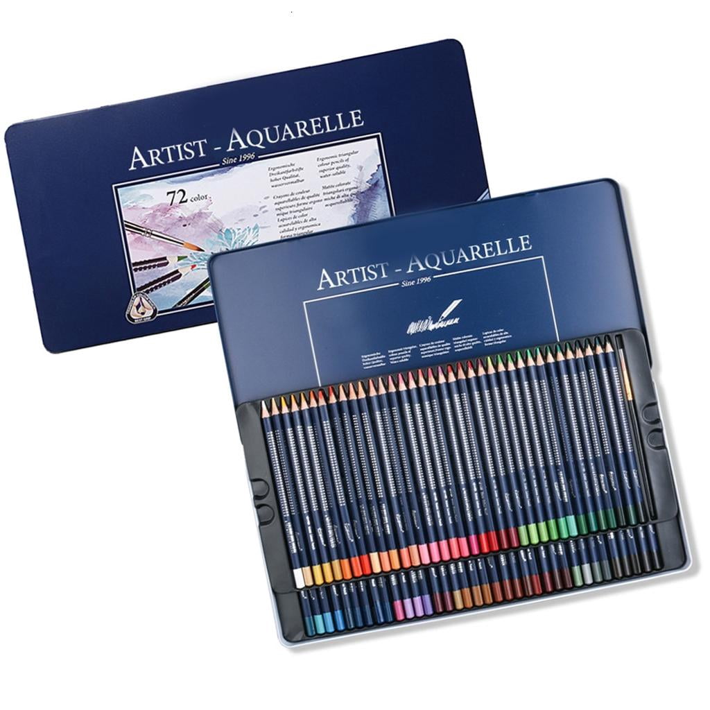 Ywmsfl Coloring Pencils Set in Metal Case Coloured Pencil with Brush Portable Artist Watercolor Pencil for Coloring Sketching