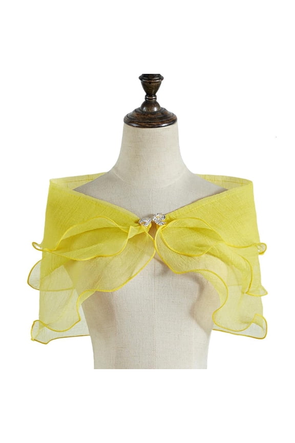 Comfortable Bridal Wrap Shoulder Shawl Ruffle Covering Up for Weddings and Photoshoots Lightweight Breathable Fabric