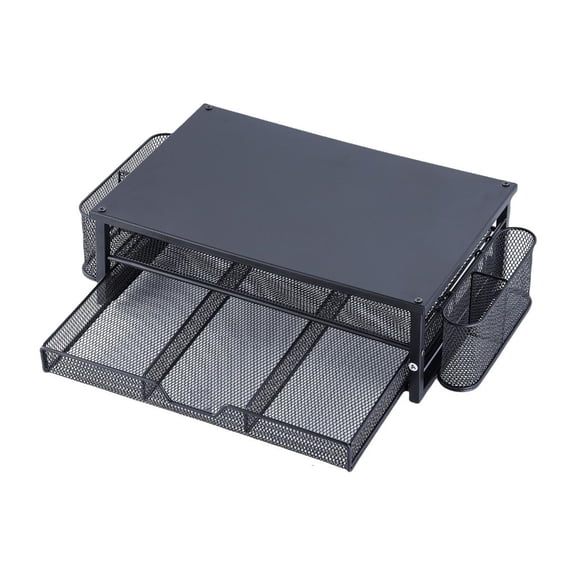 Ywmsfl Computer Monitor Stand with Drawer and Side Storage Metal Screen Stand Multifunctional Desk Shelf for Computer Laptop