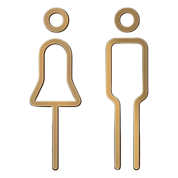 Ywmsfl Contemporary Black Gold Restroom Plaque Strong Bathroom Sign Easy Installation Home Improvement Upgrades
