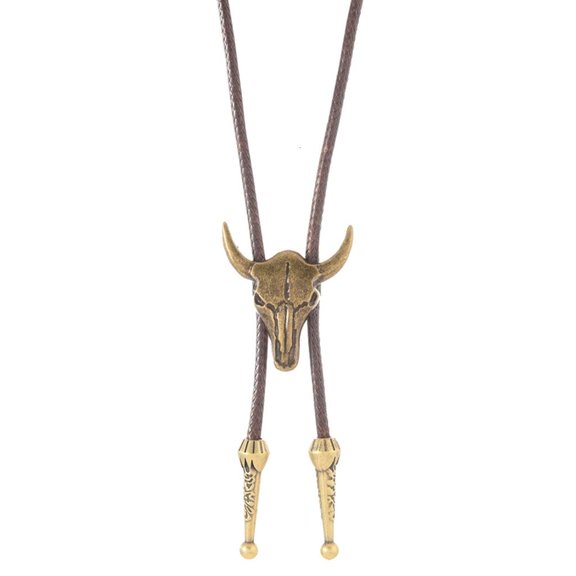 Ywmsfl Contemporary Oxes Design PU Neckwear Lightweight Alloy Decor Suitable For Parties And Family Gatherings