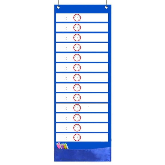 Ywmsfl Daily Schedule Pocket Chart 26 Double-Sided Dry-Eraser Cards For
