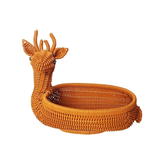 Ywmsfl Decorative Handwoven Basket In Deer Shape Ideal For Organizing Kitchen And Living Room