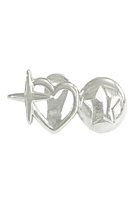 Double Love Stars Tooth Grills Vintage Silver Gold Hollow Heart Teeth Caps Charm