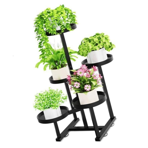Ywmsfl Easy Assembly 5 Layer Metal Plant Ladder For Indoor Greens And Outdoor Vine Assistance