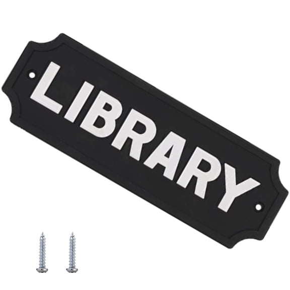 Ywmsfl Elegant Black And White Notice Sign Waterproof Sturdy Plastic Library Wall Hanging Decoration For Backyard or Club