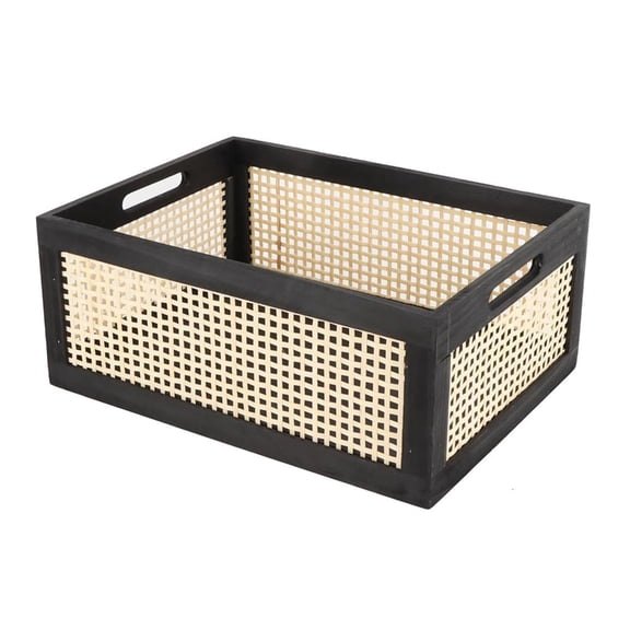 Ywmsfl Elegant Charm Rectangular Storage Basket Crafted From Wood and Portable for Cabinet Space Saving Designs