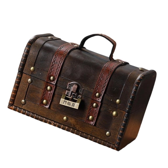 Ywmsfl Elegant European Wood Suitcases Spacious Handheld Travel Trunk for Collector and Enthusiasts Daily Casual Use